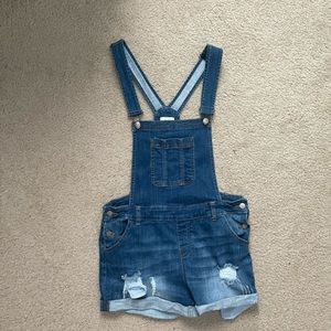 Stretchy Jean Short Overalls